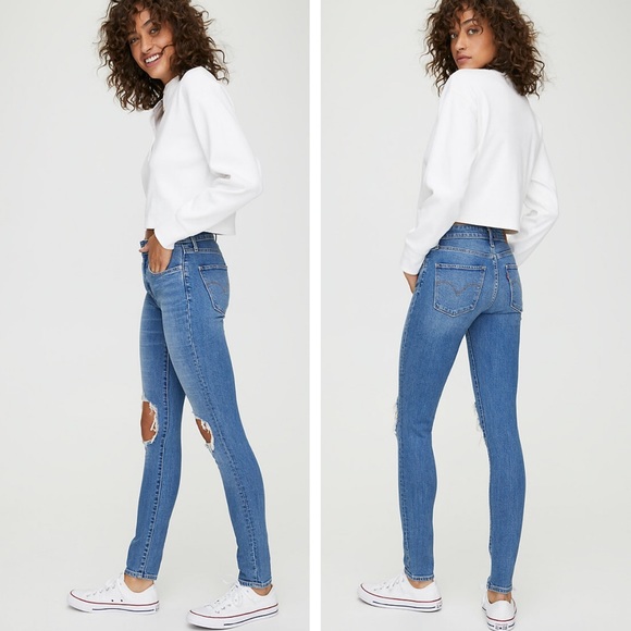 Levi's Denim - Levi’s 505C Slim Straight Crop Knee Holes Distress